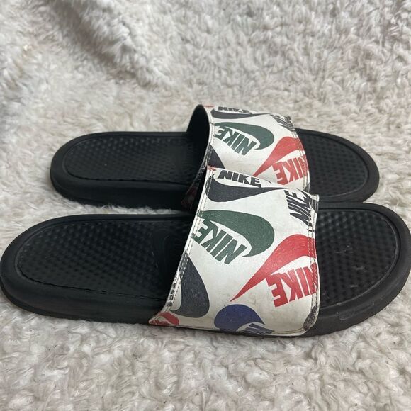 Nike Mens Benassi logo Print Slides sandals SZ11 - Picture 2 of 11